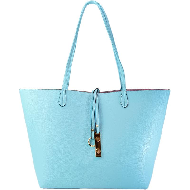 Reversible Large Tote | Online Gift Shop Turquoise/Gold / 18x11