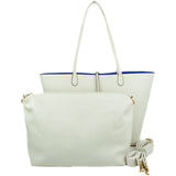 White Reversible Tote and Inner White Zippered Crossbody bag