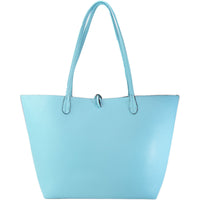 The back side of the baby blue reversible tote