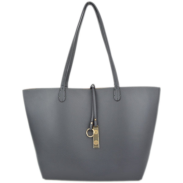 Gray/Beige Two Piece Reversible Tote