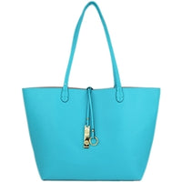 Turquoise 2 piece Reversible tote
