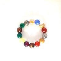 Polished Stone Multicolor Stretch Bracelet