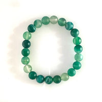 Variegated greens semi precious stretch bracelet