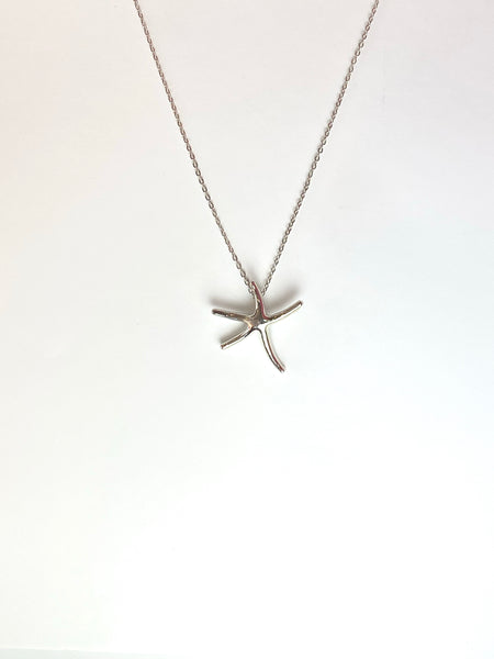 Silver Dancing Starfish Pendant Necklace