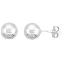 8MM Silver ball stud earrings