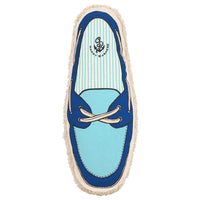 Small canvas boat shoe in royal and baby blues