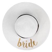White Paper Sunhat with BRIDE in gold