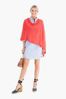 Coral Dress Topper worn asymetrically with seam down the arm