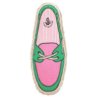 Small pink and green canvas boat shoe