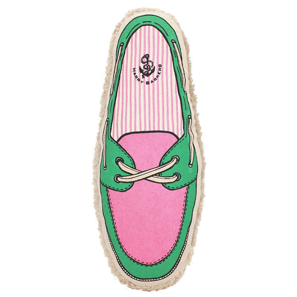 Small pink and green canvas boat shoe