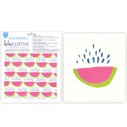 Set of two watermelon blu cloths, First pic is of a scattering of watermelon slices. The second pic is of one slice of watermelon.