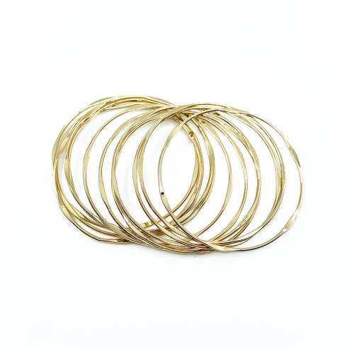 Set of 12 delicate gold bangles