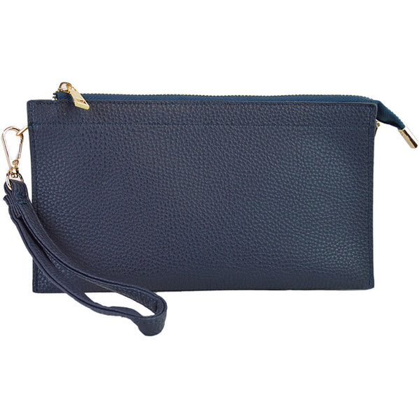 This is It! bag in navy, shown with wristlet strap