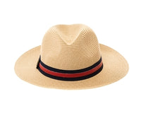 Front view of straw panama hat